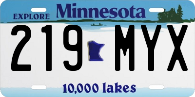 MN license plate 219MYX