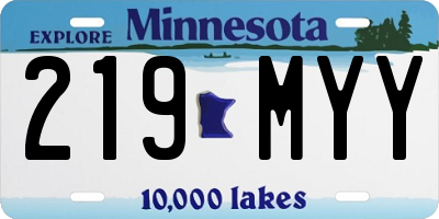 MN license plate 219MYY