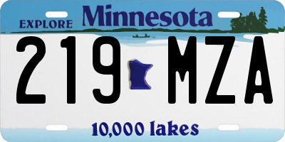 MN license plate 219MZA