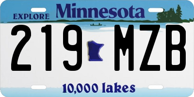 MN license plate 219MZB