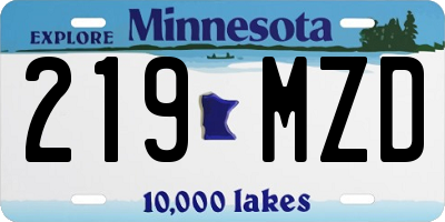 MN license plate 219MZD