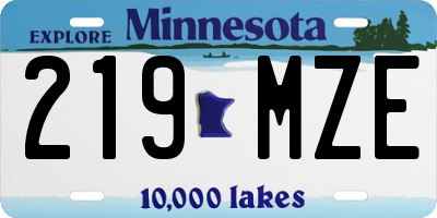 MN license plate 219MZE