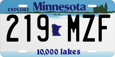 MN license plate 219MZF