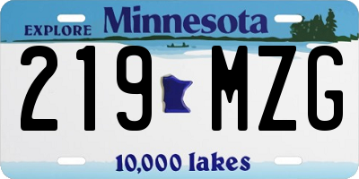 MN license plate 219MZG