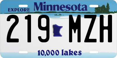 MN license plate 219MZH