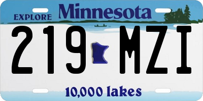 MN license plate 219MZI