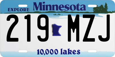 MN license plate 219MZJ