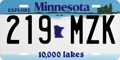 MN license plate 219MZK