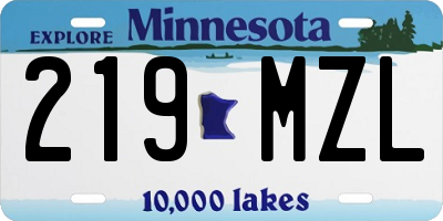 MN license plate 219MZL