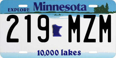MN license plate 219MZM