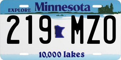 MN license plate 219MZO