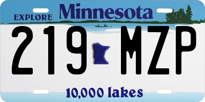 MN license plate 219MZP