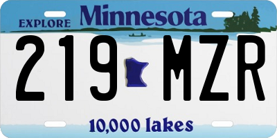MN license plate 219MZR