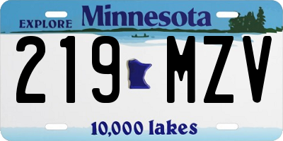 MN license plate 219MZV
