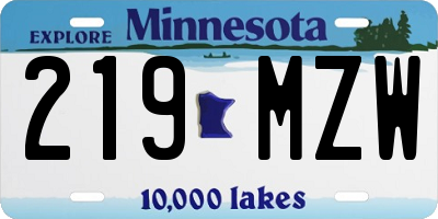MN license plate 219MZW