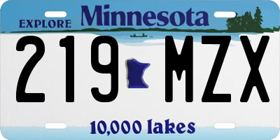 MN license plate 219MZX