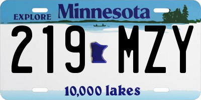 MN license plate 219MZY