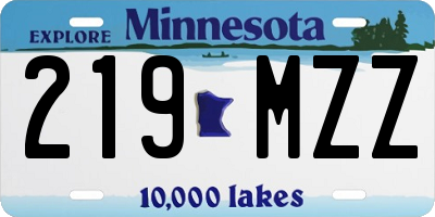 MN license plate 219MZZ