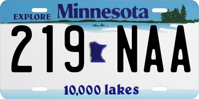 MN license plate 219NAA