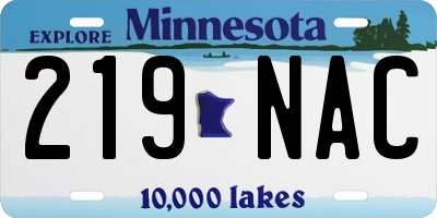 MN license plate 219NAC