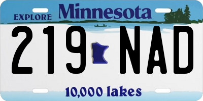 MN license plate 219NAD