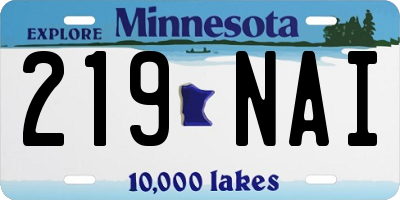 MN license plate 219NAI