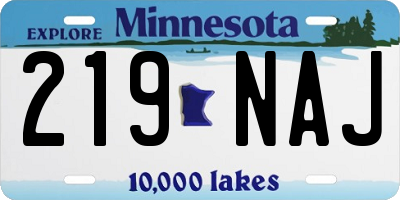 MN license plate 219NAJ