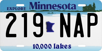 MN license plate 219NAP