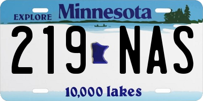 MN license plate 219NAS