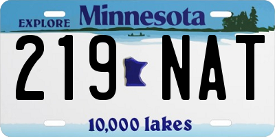 MN license plate 219NAT