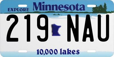MN license plate 219NAU