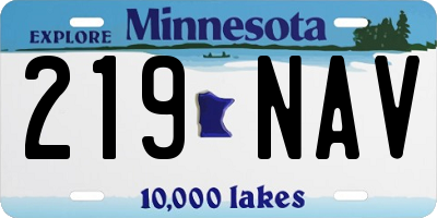 MN license plate 219NAV