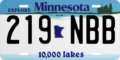 MN license plate 219NBB