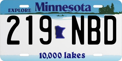 MN license plate 219NBD