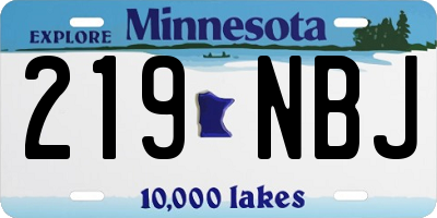 MN license plate 219NBJ