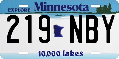 MN license plate 219NBY