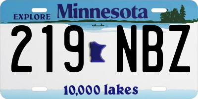 MN license plate 219NBZ