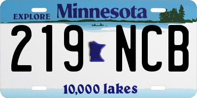 MN license plate 219NCB