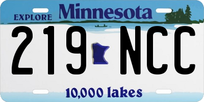 MN license plate 219NCC