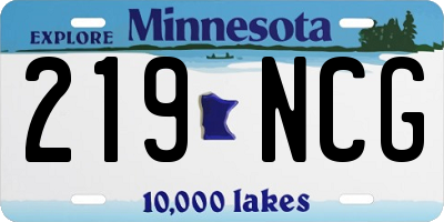 MN license plate 219NCG