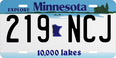 MN license plate 219NCJ