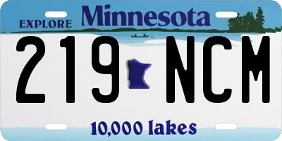 MN license plate 219NCM