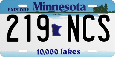MN license plate 219NCS