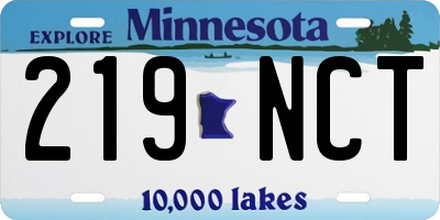 MN license plate 219NCT