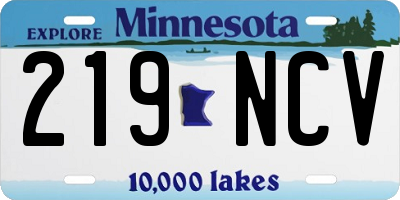 MN license plate 219NCV