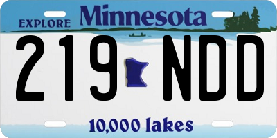 MN license plate 219NDD