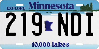 MN license plate 219NDI