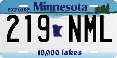 MN license plate 219NML