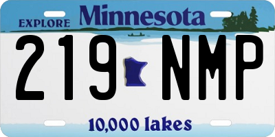 MN license plate 219NMP