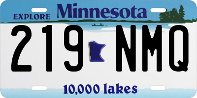 MN license plate 219NMQ